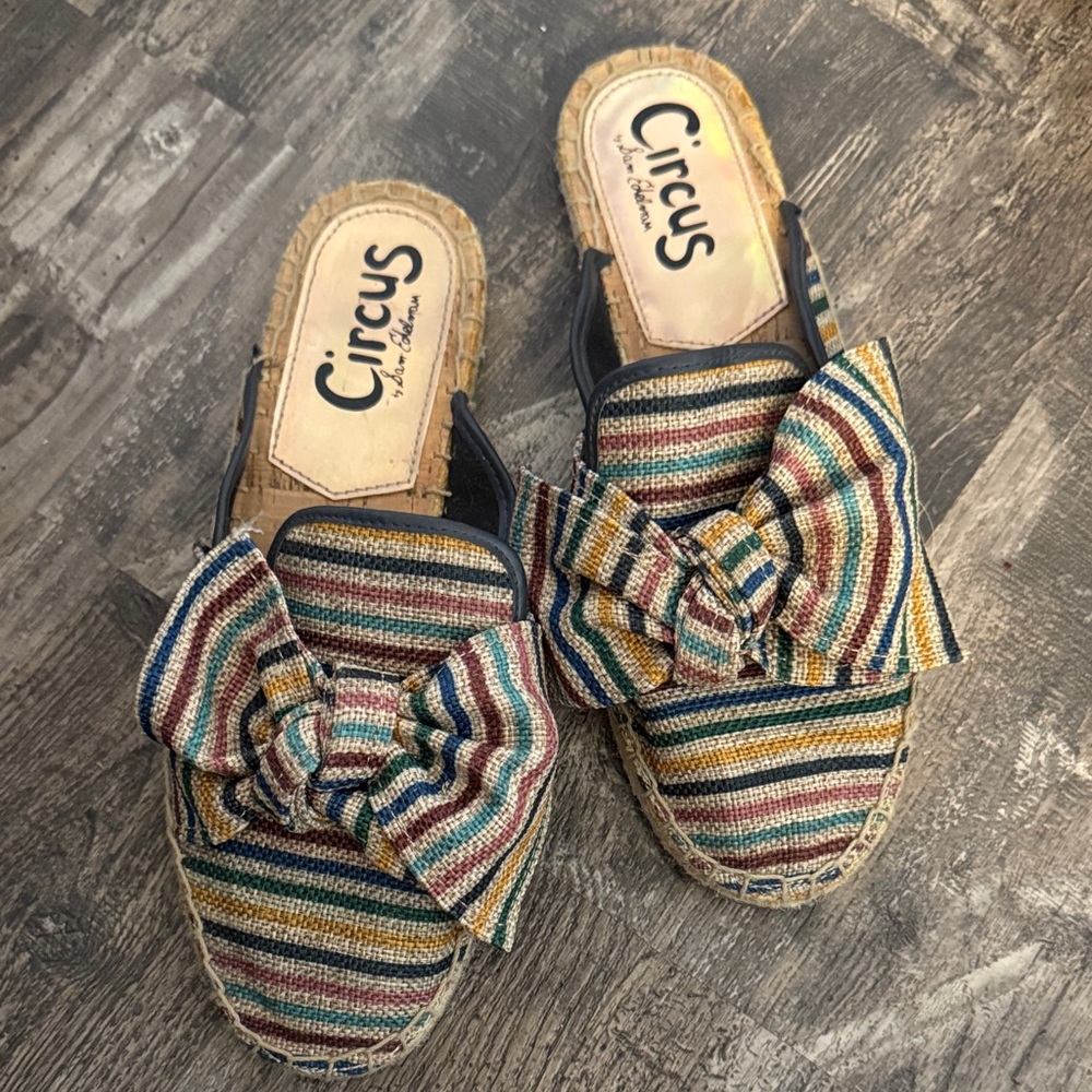 Circus by Sam Edelman Multicolor Striped Espadrille Mules